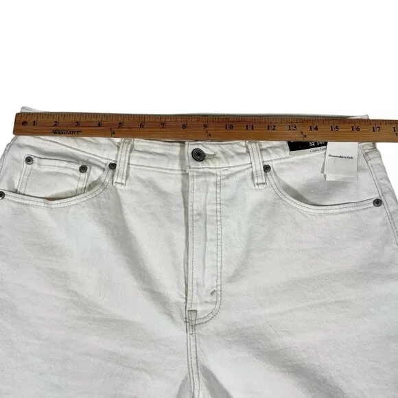 Abercrombie & Fitch Women's Ultra High Rise Ankle Straight Jeans Sz 32/14 Short - Picture 13 of 16
